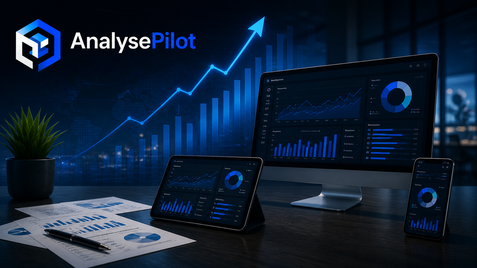 AnalysePilot Übersicht mit Dashboards und Wachstum