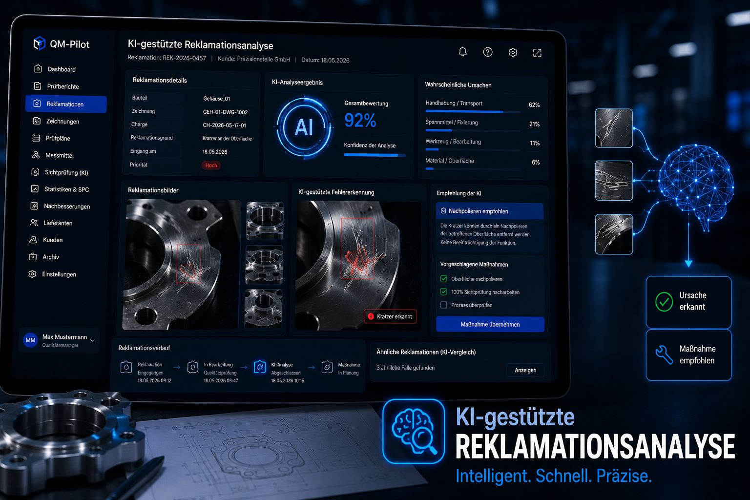KI-gestützte Reklamationsanalyse im QM-Pilot – Ursachen automatisch erkennen
